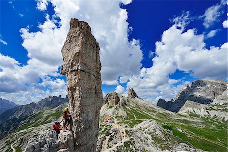 simsearch:862-07910100,k - Mountain Climbing at the pinnacle frankfurters, Sexten Dolomites, Alta Pusteria, South Tyrol, Italy, MR Fotografie stock - Rights-Managed, Codice: 862-08090510