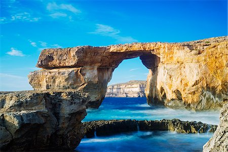 Mediterranean Europe, Malta, Gozo Island, Dwerja Bay, The Azure Window natural arch Foto de stock - Con derechos protegidos, Código: 862-08090926