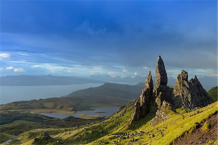 Europe, United Kingdom, Scotland, Skye, Trotternish peninsula, the Storr and the Old Man of Storr Photographie de stock - Rights-Managed, Code: 862-08091054