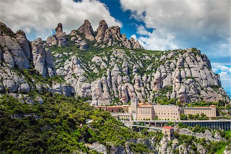 spain - The Benedictine abbey of Santa Maria de Montserrat, Monistrol de Montserrat, Catalonia, Spain Foto de stock - Con derechos protegidos, Código: 862-08091244