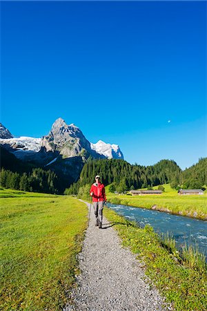 simsearch:862-06542644,k - Europe, Switzerland, Swiss Alps Jungfrau-Aletsch Unesco World Heritage site, Berner Oberland Alpine Pass Route between Meiringen and Grindelwald, Klein Wellhorn (2701m) MR Foto de stock - Direito Controlado, Número: 862-08091317