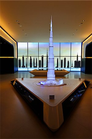 Glass model of the Burj Khalifa in the Lobby, highest building in the world, Dubai, United Arab Emirates Stock Photo - Rights-Managed, Code: 862-08091348