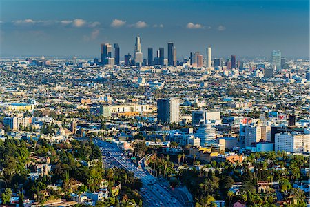 City skyline, Los Angeles, California, USA Photographie de stock - Rights-Managed, Code: 862-08091435