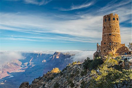south rim - Desert View Watchtower, Grand Canyon National Park, Arizona, USA Foto de stock - Con derechos protegidos, Código: 862-08091445