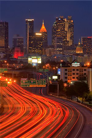 simsearch:862-08091485,k - USA, Georgia, Fulton County, Atlanta at Night Photographie de stock - Rights-Managed, Code: 862-08091507