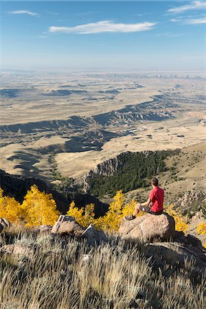 simsearch:862-08091571,k - USA, Wyoming, Bighorn Mountains, mountains, looking from the Bighorns to the west over the Wyoming high desert Stock Photo - Rights-Managed, Code: 862-08091551