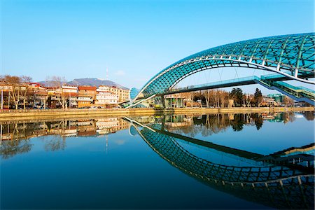 simsearch:862-06542328,k - Eurasia, Caucasus region, Georgia, Tbilisi, Bridge of Peace on Mtkvari river Stock Photo - Rights-Managed, Code: 862-08273142