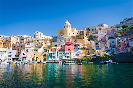 procida island, Naples, Italy. The colorful harbour of La Corricella Stock Photo - Rights-Managed, Code: 862-08273411