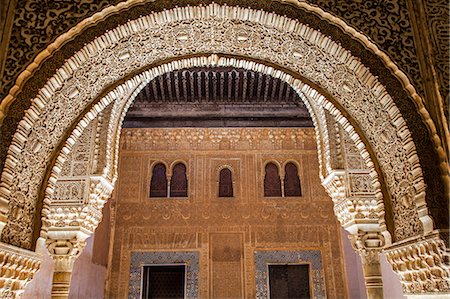 simsearch:862-03354522,k - Mosaic walls at the Alhambra Palace, Granada, Andalusia, Spain Foto de stock - Con derechos protegidos, Código: 862-08273813