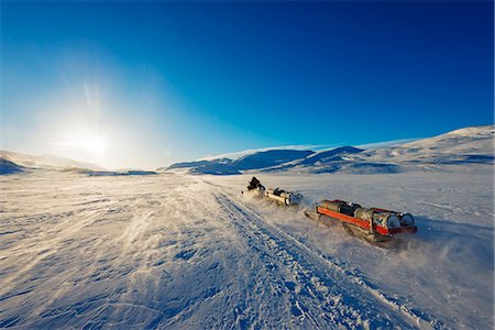 people snow sun - Arctic Circle, Lapland, Scandinavia, Sweden, Abisko National Park, snow mobile Stock Photo - Rights-Managed, Code: 862-08273854