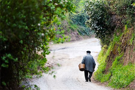 senior scenic - Turkey, Aegean, Sirince near Selcuk; elderly man walking with a basket Stock Photo - Rights-Managed, Code: 862-08273960