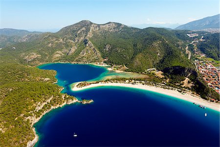 Turkey, Mediterranean, Aegean Turquoise coast, Oludeniz near Fethiye, Blue Lagoon & Belcekiz beach Fotografie stock - Rights-Managed, Codice: 862-08273971