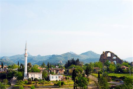 Turkey, Mediterranean Region, Turquoise Coast, Pamphylia, Aspendos, local mosque and countryside Photographie de stock - Rights-Managed, Code: 862-08273996