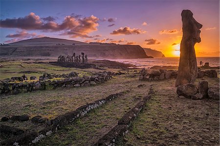South America; Chile; Easter Island; Isla de Pasqua,south pacific; UNESCO, World Heritage Fotografie stock - Rights-Managed, Codice: 862-08698763