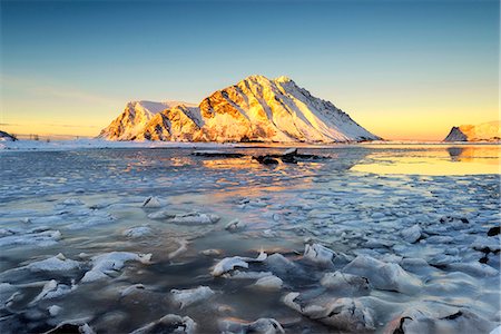 sunset on beach - Gymsoya, Lofoten islands, Norway Stock Photo - Rights-Managed, Code: 862-08698882