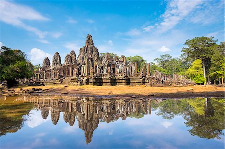 Prasat Bayon temple ruins, Angkor Thom, UNESCO World Heritage Site, Siem Reap Province, Cambodia Stock Photo - Rights-Managed, Code: 862-08698951