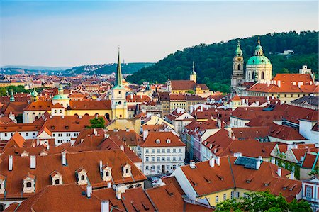 simsearch:862-08698698,k - Czech Republic, Prague. Rooftops of buildings in Mala Strana from Prague Castle. Stock Photo - Rights-Managed, Code: 862-08699005