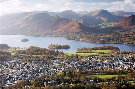 simsearch:862-08699205,k - England, Cumbria, Keswick. The town of Keswick beside Derwent Water with the Western Fells beyond. Photographie de stock - Rights-Managed, Code: 862-08699167