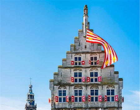 simsearch:862-08699642,k - Netherlands, South Holland, Gouda. Rear side of Stadhuis Gouda city hall on Markt square. Photographie de stock - Rights-Managed, Code: 862-08699644