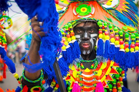 simsearch:862-03889852,k - Portrait of Ati-atihan festival participant, Kalibo, Aklan, Western Visayas, Philippines Fotografie stock - Rights-Managed, Codice: 862-08699702