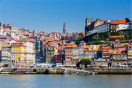 simsearch:862-08699749,k - Portugal, Douro Litoral, Porto. The view across the Douro River to the UNESCO listed Old Town of Porto. Stock Photo - Rights-Managed, Code: 862-08699754
