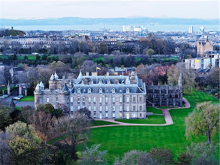 simsearch:862-08699840,k - UK, Scotland, Lothian, Edinburgh, Holyrood,Twilight view of the Palace of Holyroodhouse. Stock Photo - Rights-Managed, Code: 862-08699831