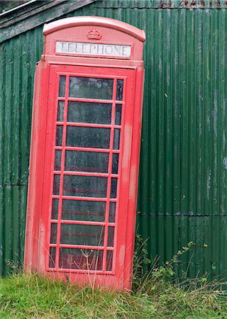 simsearch:862-08699968,k - Scotland, Wester Ross. A leaning red telephone box in the Scottish Highlands. Stock Photo - Rights-Managed, Code: 862-08699979