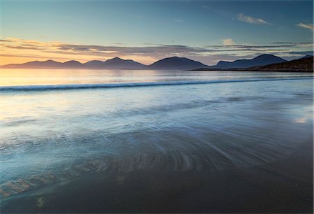 Scotland, Western Isles, Isle of Harris. Luskentyre Sands at dusk. Foto de stock - Con derechos protegidos, Código: 862-08699991