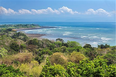 rompeolas - Costa Rica, Puntarenas Province, Osa Peninsula.  A view of the Pacific Ocean from the Osa Peninsula looking across the Golfo Duce. Foto de stock - Con derechos protegidos, Código: 862-08704774