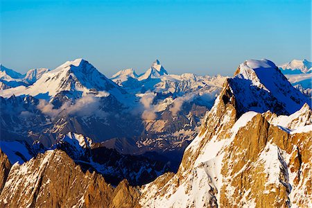 savoie - Europe, France, Haute Savoie, Rhone Alps, Chamonix, Grand Combin and the Matterhorn Stock Photo - Rights-Managed, Code: 862-08704825