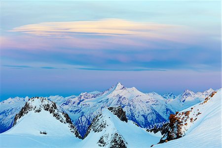 Europe, France, Haute Savoie, Rhone Alps, Chamonix, Italian and Swiss alps from France Foto de stock - Con derechos protegidos, Código: 862-08704876