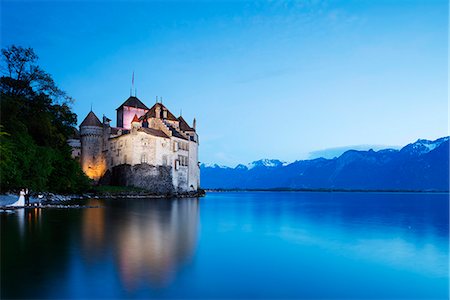 Europe, Switzerland, Vaud, Montreux, Chateaux de Chillon, Lake Geneva (Lac Leman) Stock Photo - Rights-Managed, Code: 862-08705028