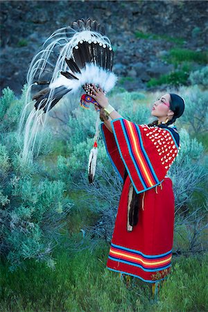 USA, Idaho, Willow Abrahamson, Native Woman from the Lemhi Shoshone tribe. MR 0562 Stock Photo - Rights-Managed, Code: 862-08700097