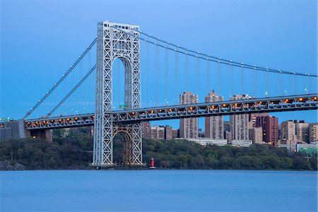 pont george washington - USA, New York, Manhattan, George Washington Bridge & the Hudson river Photographie de stock - Rights-Managed, Code: 862-08700122