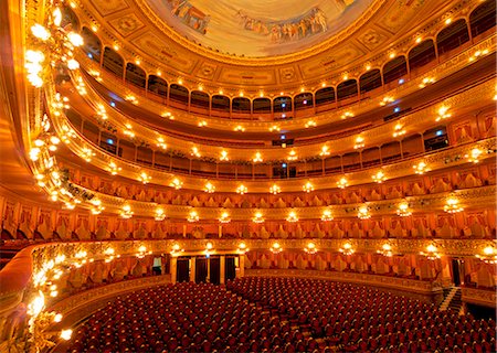 Argentina, Buenos Aires Province, City of Buenos Aires, Interior view of Teatro Colon and its Concert Hall. Photographie de stock - Rights-Managed, Code: 862-08718416