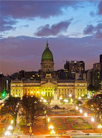 simsearch:862-08718421,k - Argentina, Buenos Aires Province, City of Buenos Aires, Plaza del Congreso, Elevated view of the  Palace of the Argentine National Congress. Stock Photo - Rights-Managed, Code: 862-08718418