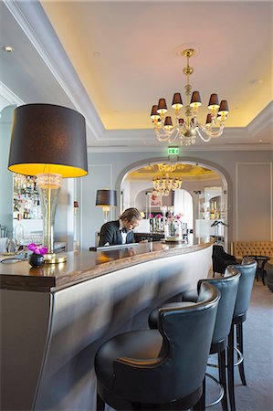 simsearch:862-08090095,k - Denmark, Hillerod, Copenhagen. The bar at Hotel D'Angleterre. . Stock Photo - Rights-Managed, Code: 862-08718545