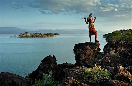 Njemps warrior, Lake Baringo, Kenya, Africa Foto de stock - Con derechos protegidos, Código: 862-08719119