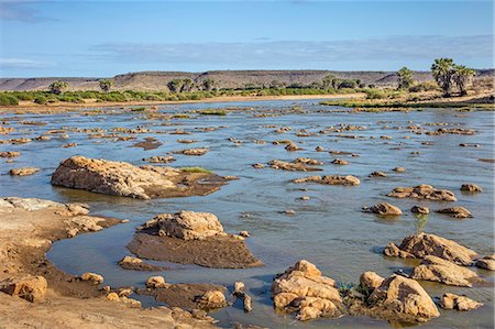 simsearch:862-08718761,k - Kenya, Taita-Taveta County, Tsavo East National Park. The Galana River with the Yatta Plateau in the distance. Foto de stock - Direito Controlado, Número: 862-08719239