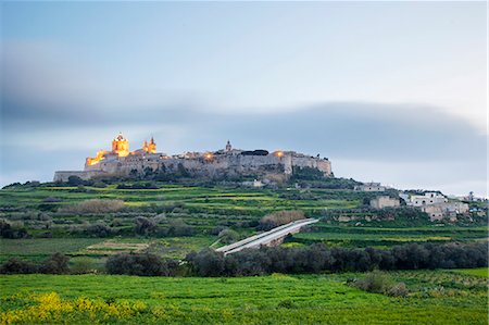 Europe, Maltese Islands, Malta. The former capital of Mdina Fotografie stock - Rights-Managed, Codice: 862-08719254