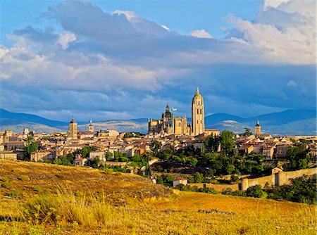 spain traditional building - Spain, Castile and Leon, Segovia, View of the old town. Stock Photo - Rights-Managed, Code: 862-08719536