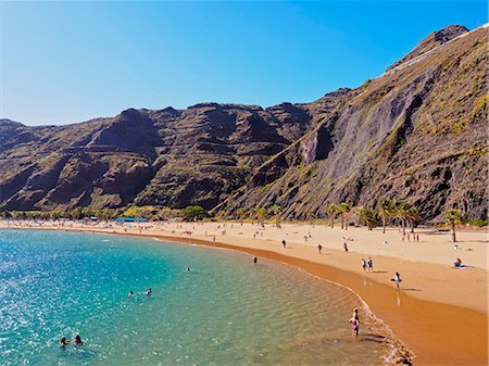 simsearch:841-05781662,k - Spain, Canary Islands, Tenerife, Santa Cruz de Tenerife, San Andres, Las Teresitas Beach. Foto de stock - Con derechos protegidos, Código: 862-08719549