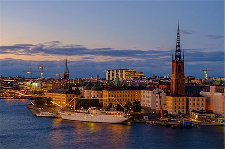 Panoramic of Gamla Stan island, Stockholm, Sweden Stock Photo - Rights-Managed, Code: 862-08719583