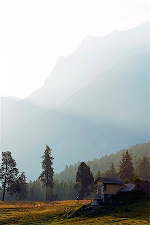 silhoutted - Europe, Switzerland, Graubunden, Engadine, Scuol Tarasp, Scuol castle, (Schloss Tarasp) Stock Photo - Rights-Managed, Code: 862-08719603