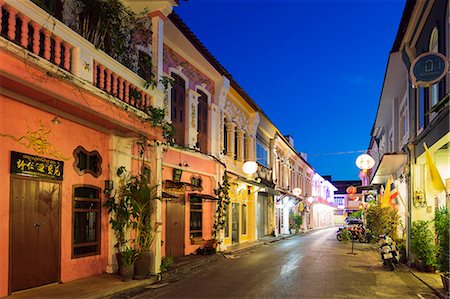 phuket - South East Asia, Thailand, Phuket, Old Phuket Town, Sino-Portuguese houses Fotografie stock - Rights-Managed, Codice: 862-08719794