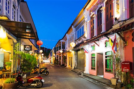 phuket - South East Asia, Thailand, Phuket, Old Phuket Town, Sino-Portuguese houses Fotografie stock - Rights-Managed, Codice: 862-08719793