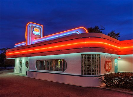 route 66 sign - North America, United States of America, New Mexico, Albuquerque, 66 Diner Stock Photo - Rights-Managed, Code: 862-08719986