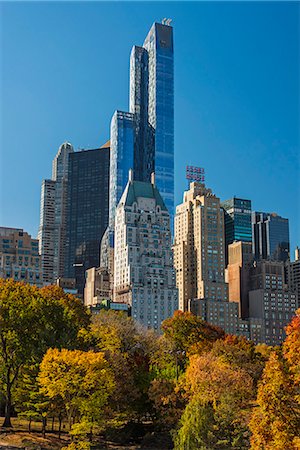 simsearch:862-08274072,k - Fall foliage at Central Park with skyscrapers behind, Manhattan, New York, USA Stockbilder - Lizenzpflichtiges, Bildnummer: 862-08720000