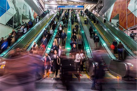 escalators new york city - Rush hour at the World Trade Center PATH station, Manhattan, New York, USA Stock Photo - Rights-Managed, Code: 862-08720024