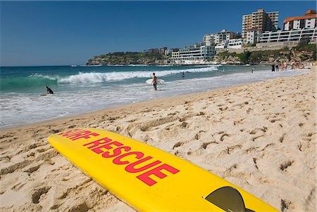 saver - A surf rescue board lies on the beach at Bondi on Sydney's eastern beaches Stock Photo - Rights-Managed, Code: 862-03288788